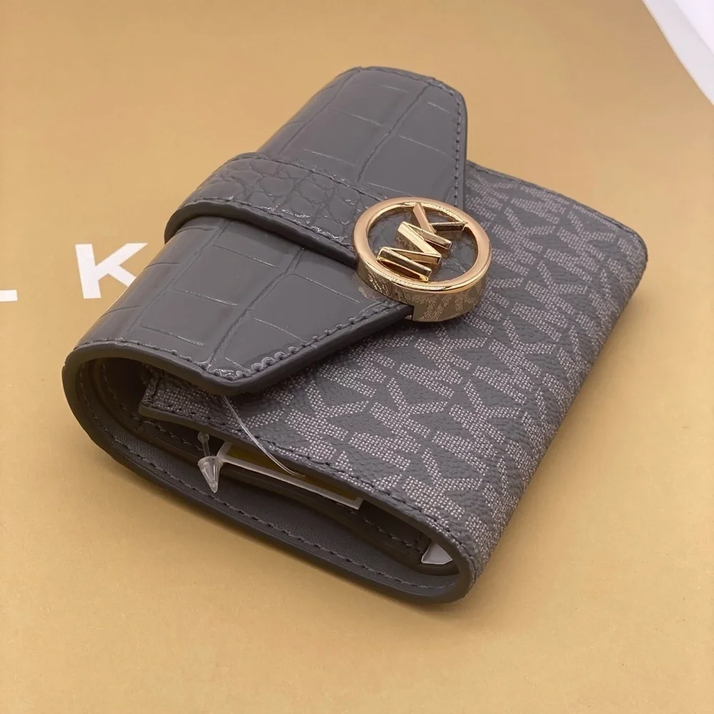 MICHAEL KORS CARMEN MEDIUM WALLET HEATHER GREY MULTI